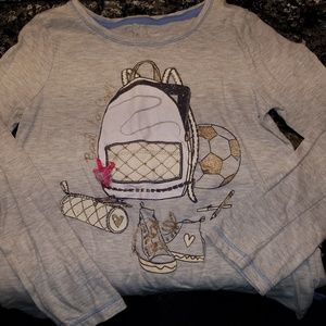 Girls Soccer theme shirt longsleeve